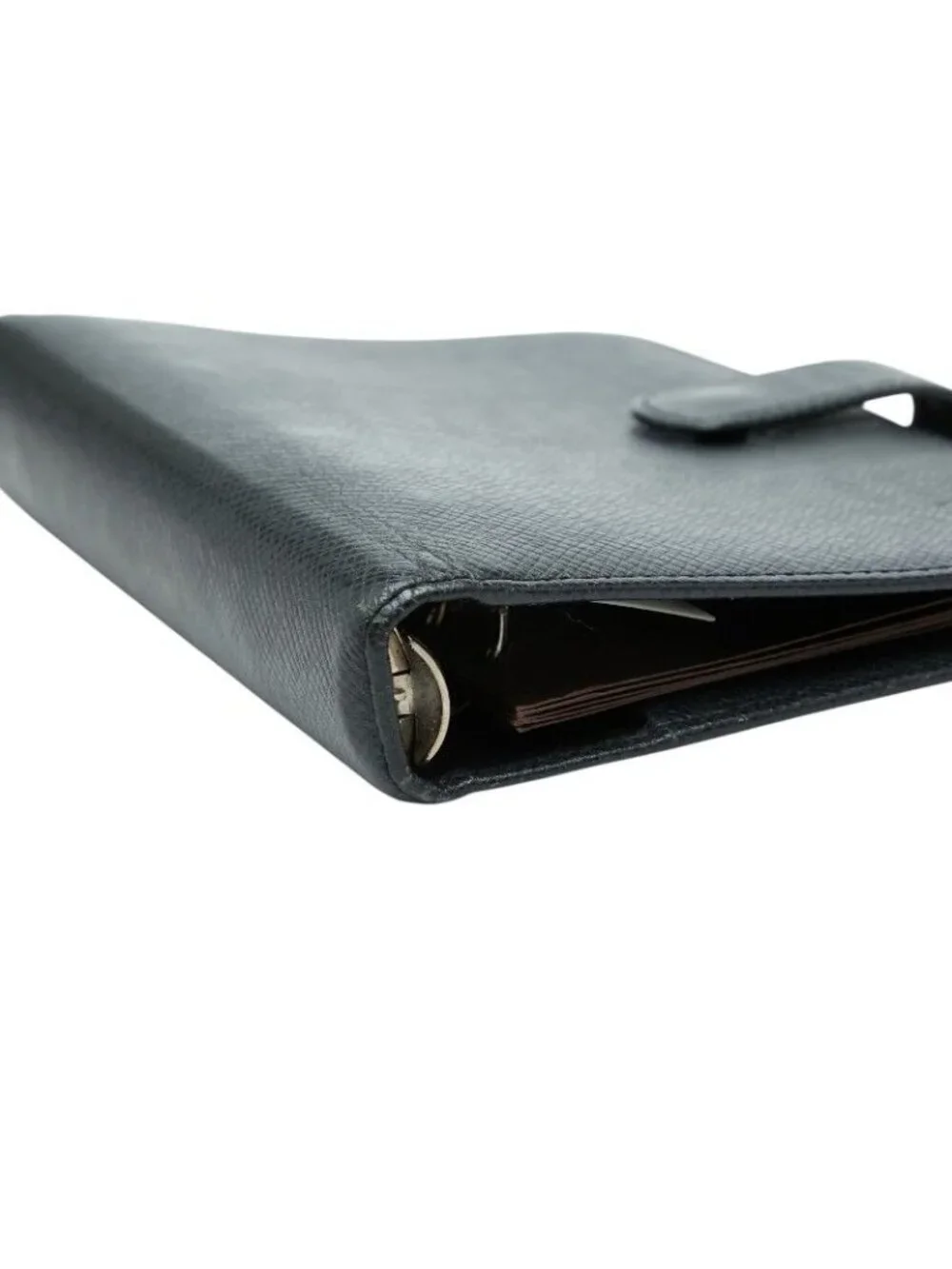 Louis Vuitton Taiga Agenda MM Notebook Cover Black Leather